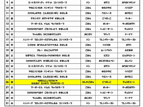 R5年度1月給食献立表