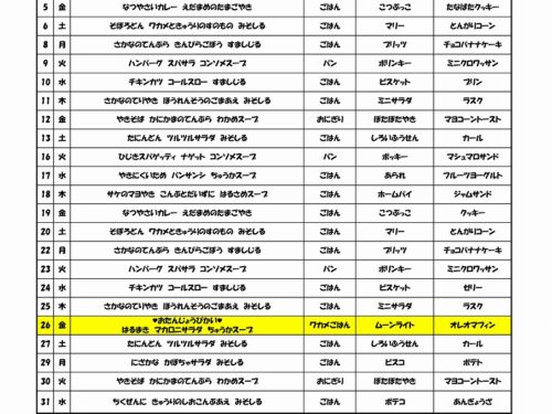 R6年度7月給食献立表