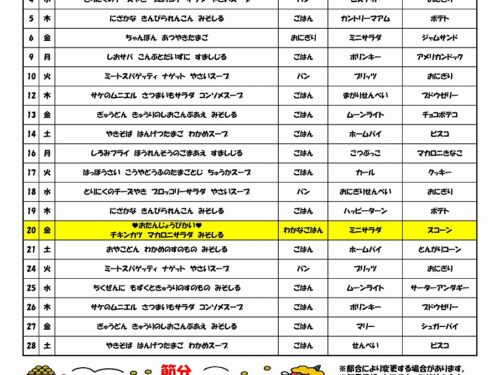 R7年度2月給食献立表