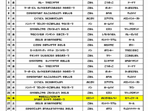 R8年度6月給食献立表